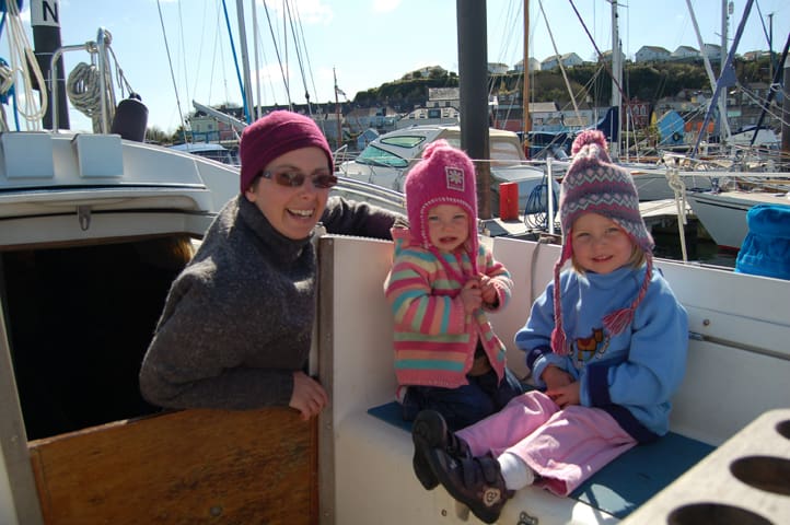 daughters on a sailboat