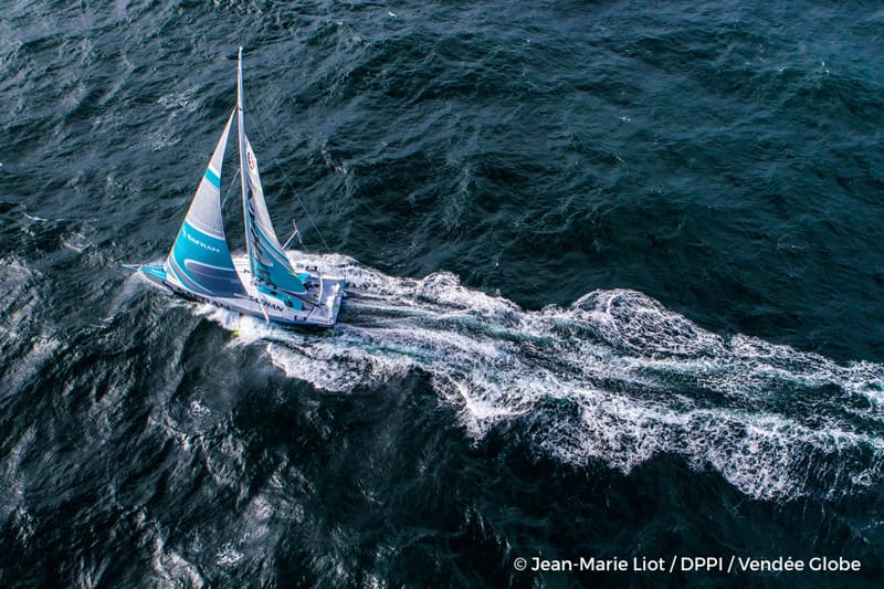 Morgan Lagraviere (Fra) onboard IMOCA Safran training before Vendee Globe, start 6 november 2016 in Les Sables d'Olonne, off Groix, south brittany, on april 15th, 2016 - Photo Jean Marie Liot / DPPI/ Vendee Globe