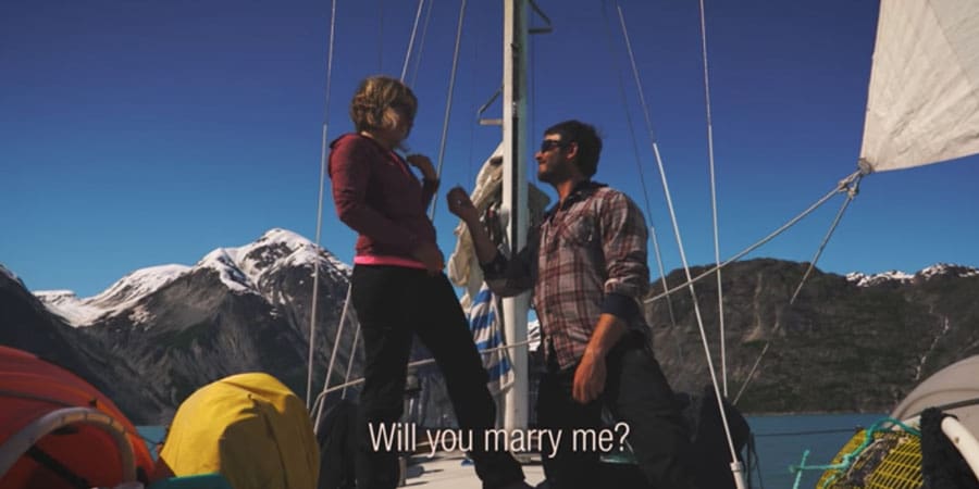 couple married on a sailboat